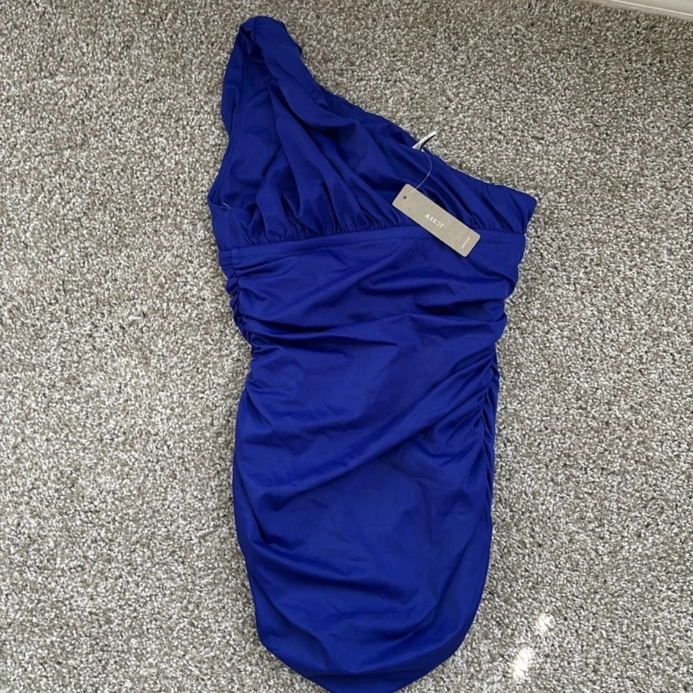 J.Crew Royal blue one strap ruched Bathing suit size 0